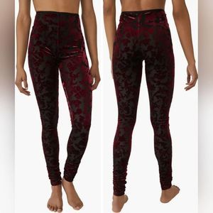FREE PEOPLE Magic Hour Leggings Midnight Combo, High Waisted Burnout Floral | XL